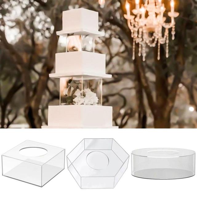 Acrylic Cake Disc Round/square/hexagonal Acrylic Dessert Display Holders  Cake Dessert Bakery Display Holder Stand Cake Box Pizza - AliExpress